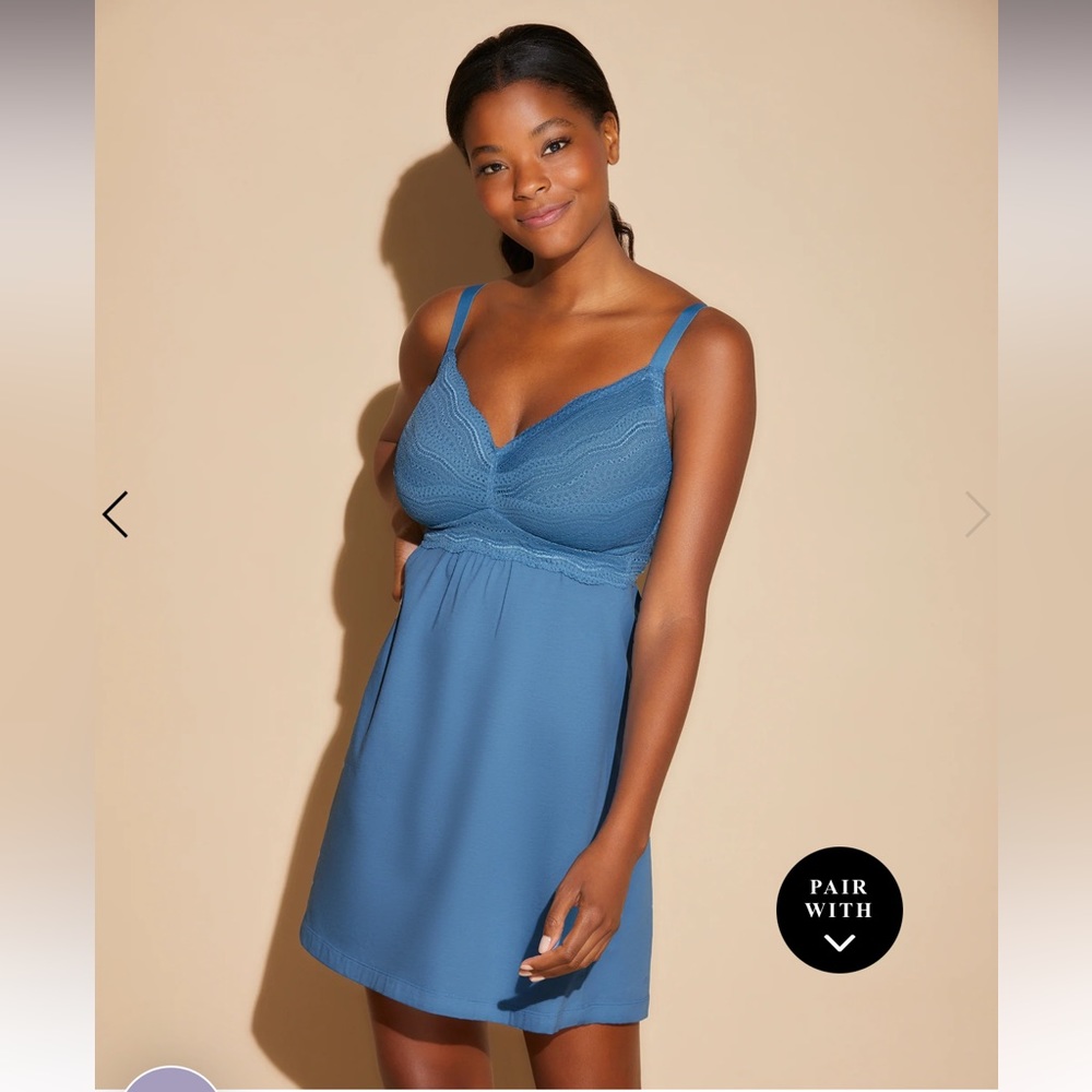 Cosabella Dolce Curvy Babydoll, size large in blue